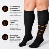 Plus Size Compression Socks Wide Calf
