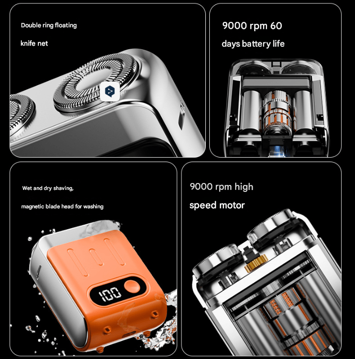 Rechargeable Electric Shaver – Cordless Razor with Digital Display