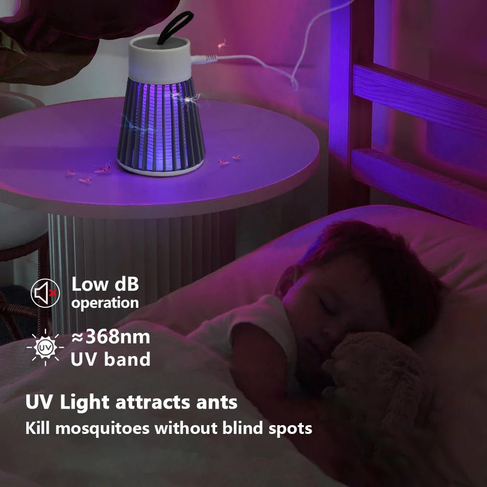 Rechargeable Mosquito Zapper Lamp -– USB Electric Bug Trap with LED Light
