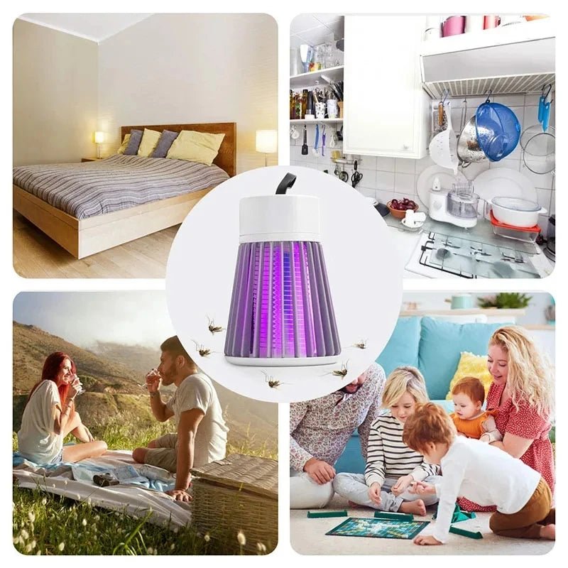 Rechargeable Mosquito Zapper Lamp -– USB Electric Bug Trap with LED Light