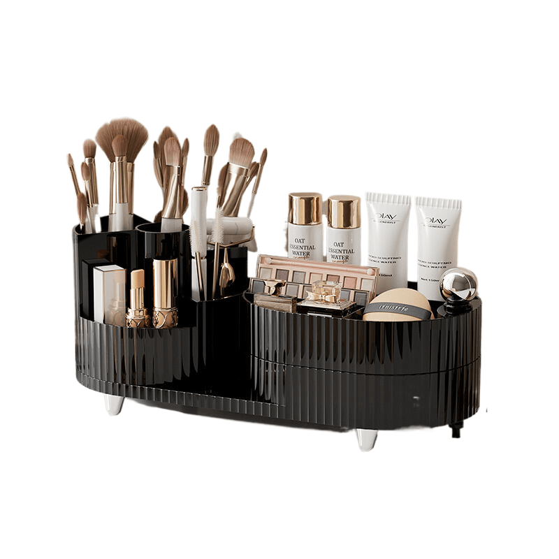 Rotating Cosmetics Storage Box - Two-Layer Rotating Makeup Organiser