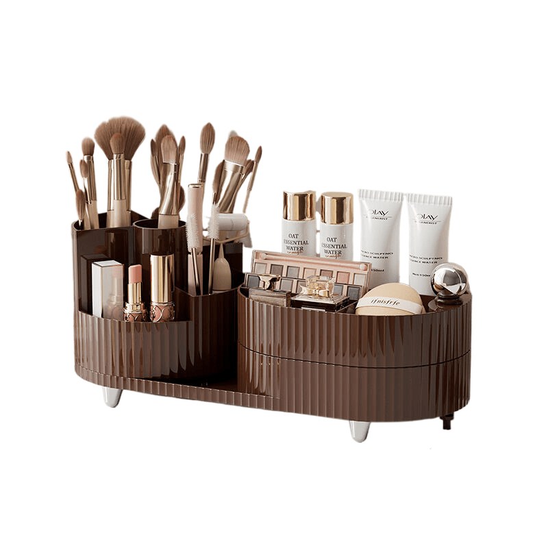 Rotating Cosmetics Storage Box - Two-Layer Rotating Makeup Organiser